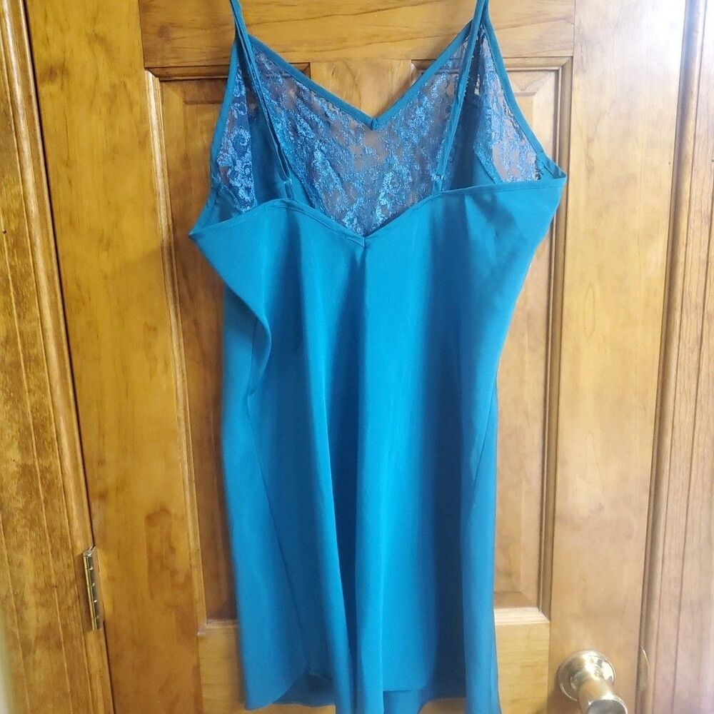 Vtg Victoria’s Secret‎ Gold Label Satin Cami Womens Sz M Teal Lingerie - Picture 5 of 6